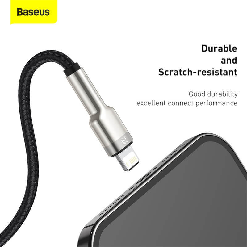 BASEUS 1M USB to Lightning Charging Cable (2.4A) | Cafule Metal Series Apple iPhone Fast Charger Cable