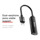 Baseus iPhone Male to iPhone Female + 3.5mm Headphone Jack Adapter - Black