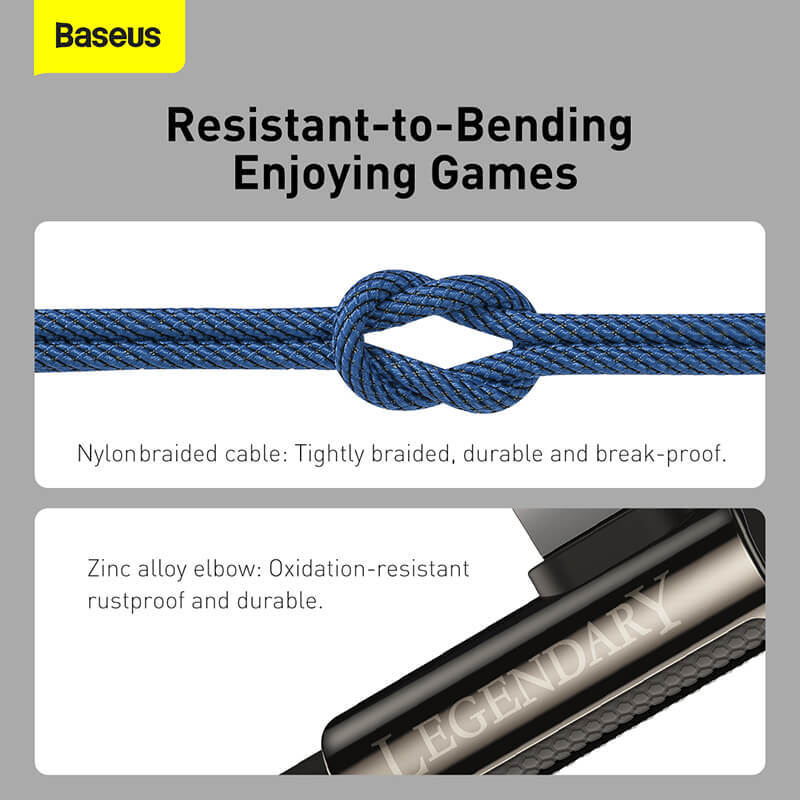 BASEUS PD 20W Elbow USB-C to Lightning Charging Cable (1M) | Legendary Series L-Shaped Bend Type-C to Apple iPhone Fast Charger Cable