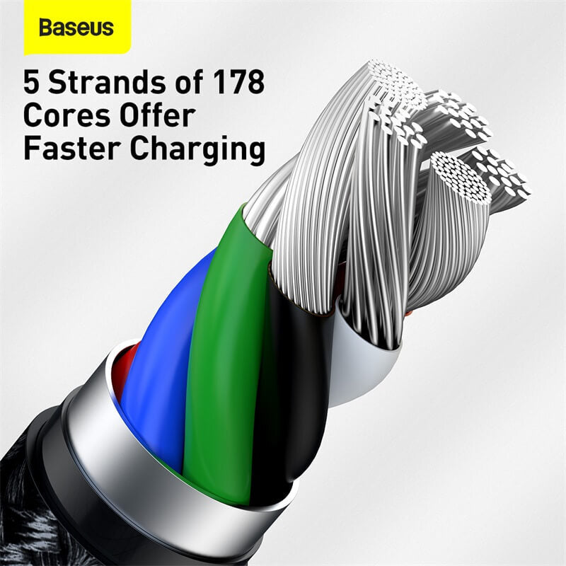 BASEUS PD 20W USB-C to Lightning Charging Cable (25cm) | Cafule Metal Series Type-C to iPhone Fast Charger Cable