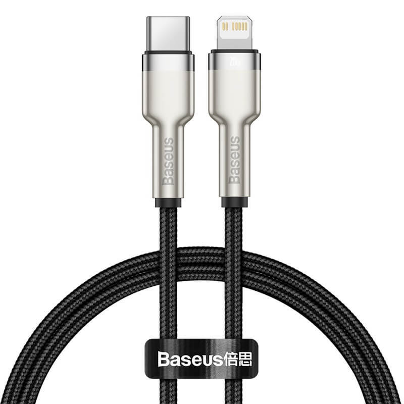 BASEUS PD 20W USB-C to Lightning Charging Cable (25cm) | Cafule Metal Series Type-C to iPhone Fast Charger Cable