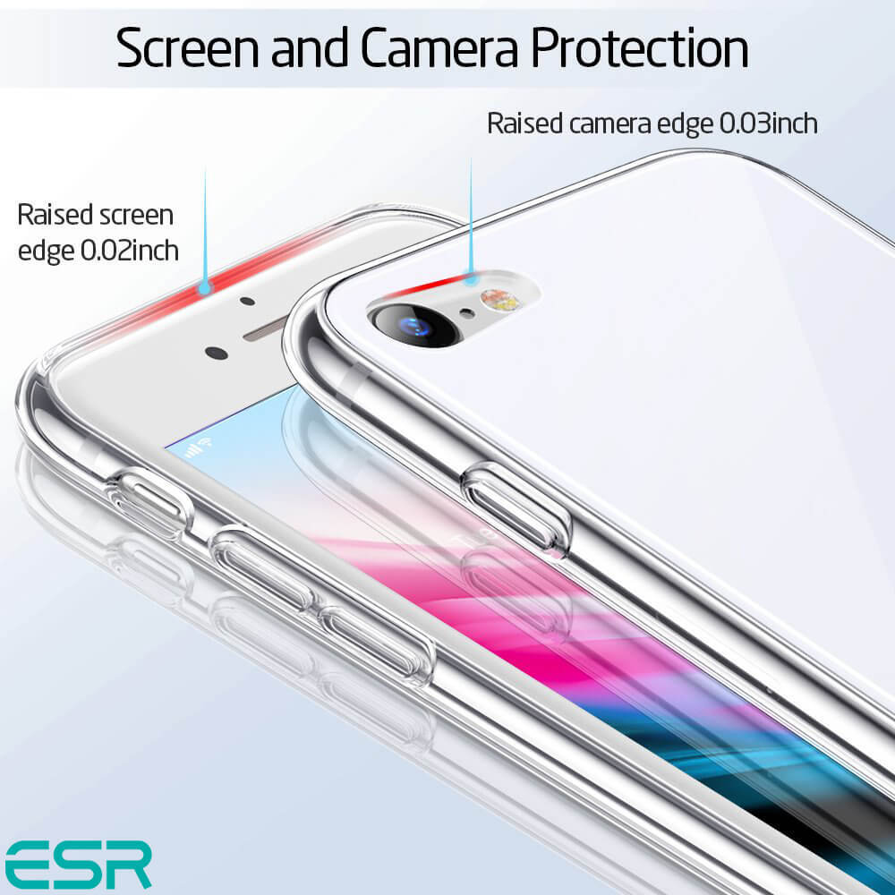 ESR iPhone SE 2nd & 3rd Gen (2022/2020)/iPhone 8/iPhone 7 Case | Mimic Tempered Glass White Case